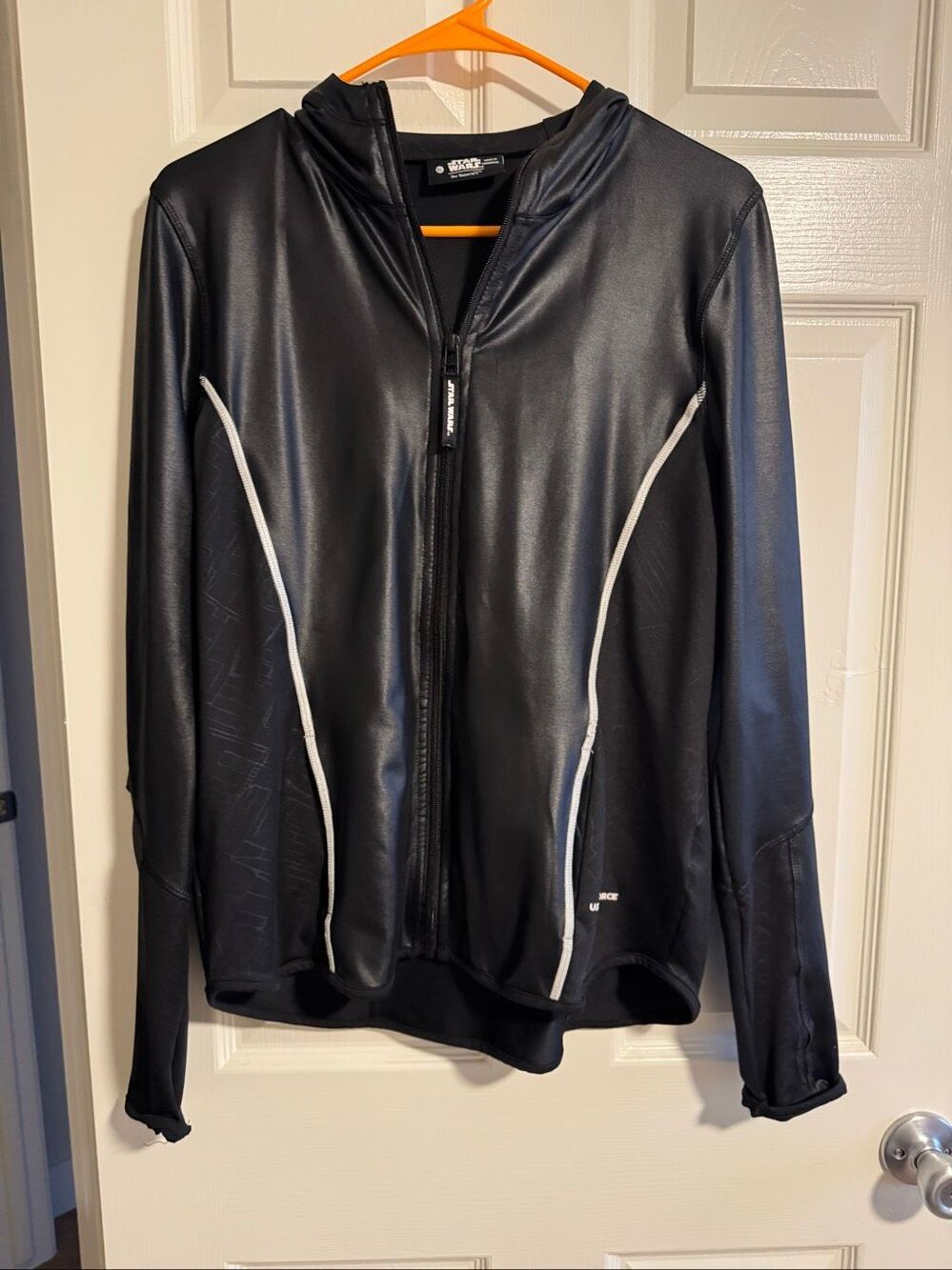 Star Wars Her Universe Women’s XL Black Faux Leather Hooded Zip Up Jacket